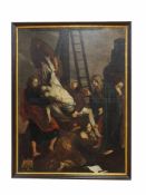 ENGLISCHER MEISTER (?)tätig 19. Jh.Kreuzabnahme Jesu(nach Rubens), Öl auf Leinwand, doubliert, 93