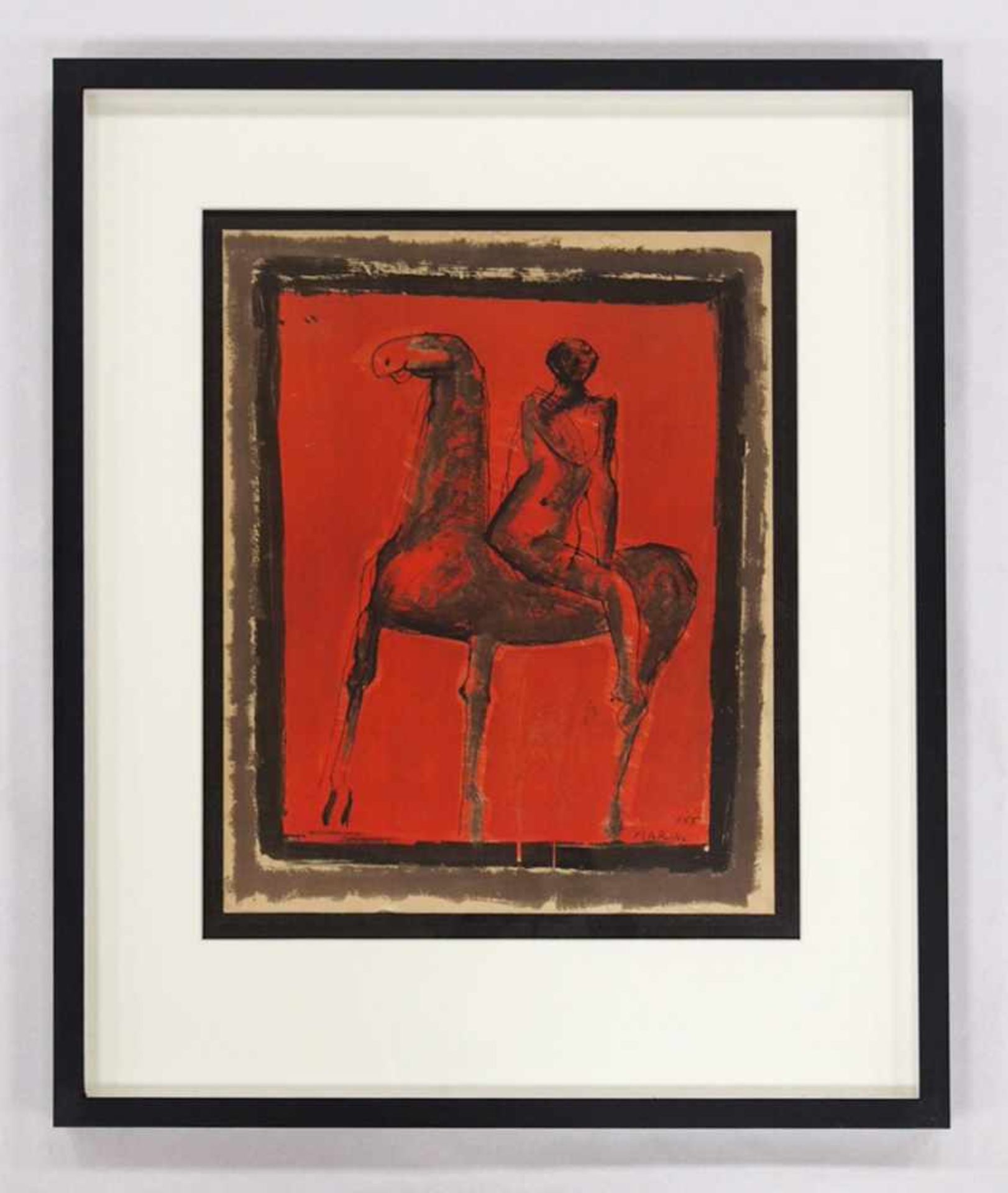 MARINI, Marino1901-1980ReiterFarblithographie auf Karton, 1955, 57 x 45 cm, gerahmt unter Glas und - Bild 2 aus 2