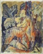 VOUTTA, Kurt Michael1898-1965Rehe im WaldAquarell auf Papier, signiert unten links, 62 x 49 cm- - -