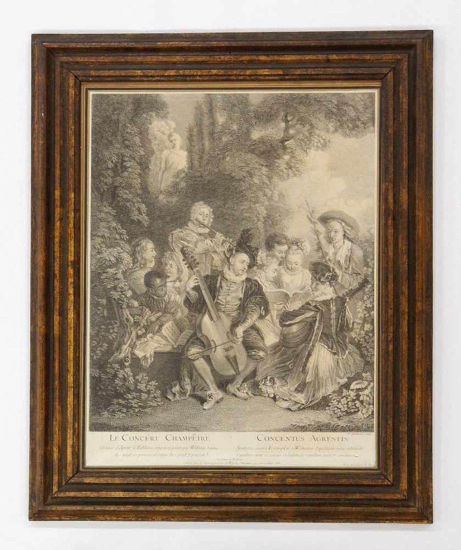 BENOIT, Audran1698-1772KonzertKupferstich (nach Watteau), 44 x 33 cm, gerahmt unter Glas und - Image 2 of 2