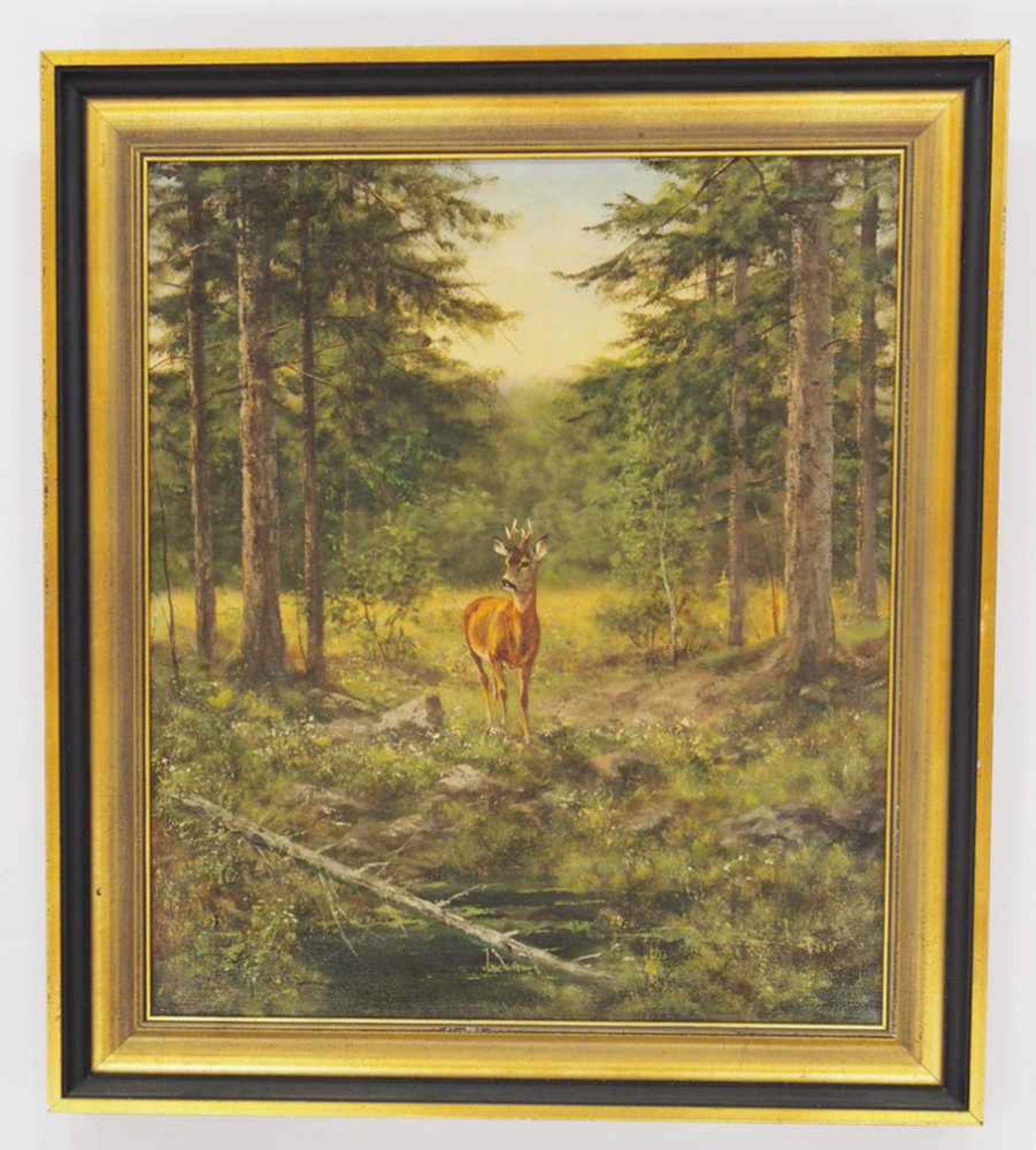 MAJEWICZ, George1897-1973Rehbock im WaldÖl auf Leinwand, signiert unten links, 68,5 x 58 cm, Rahmen- - Bild 2 aus 3