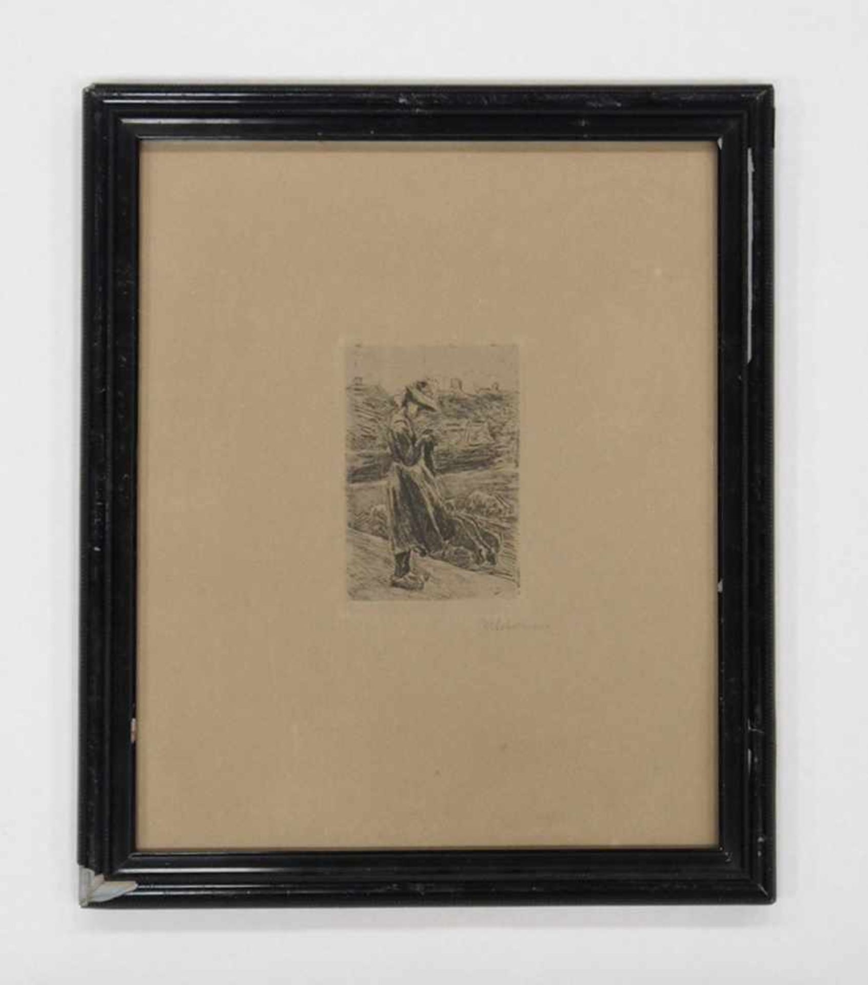 LIEBERMANN, Max1847-1935SchafhirtenRadierung, signiert unten rechts, 31 x 25 cm, gerahmt unter Glas- - Bild 2 aus 2