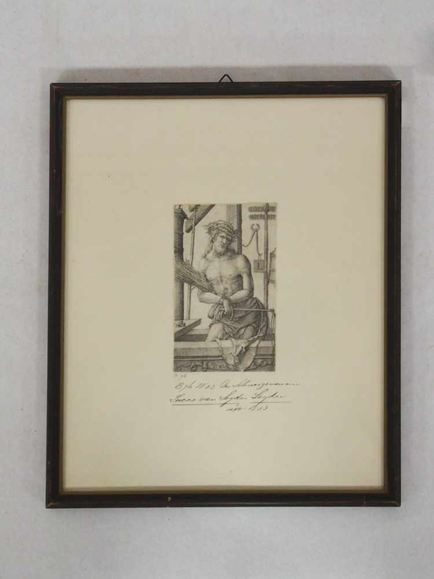 LEYDEN, Lucas van1494-1533SchmerzensmannKupferstich, 12 x 7,3 cm, gerahmt unter Glas- - -25.00 % - Bild 2 aus 2