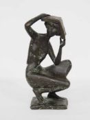 FRANZEN, Werner1928-2014Hockende mit BuchBronze, signiert auf der Plinthe, datiert (19)84, unter der