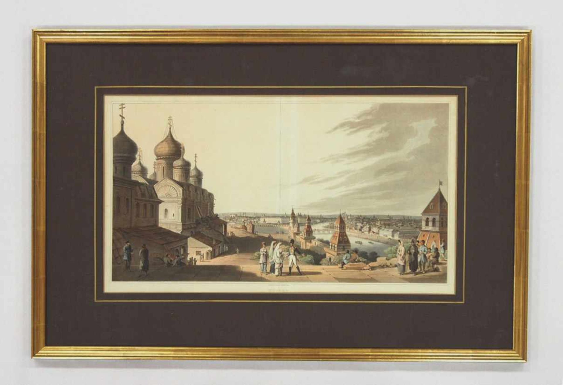 BOWYER, Robert1758-1834MoscowAquatintaradierung, aquarelliert, 1814, 31 x 54 cm, gerahmt unter - Bild 2 aus 2