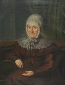 DEUTSCHER MEISTERum 1820Porträt der Wilhelmine Eleonore Gruner, geb. BaumeisterÖl auf Leinwand, 90 x