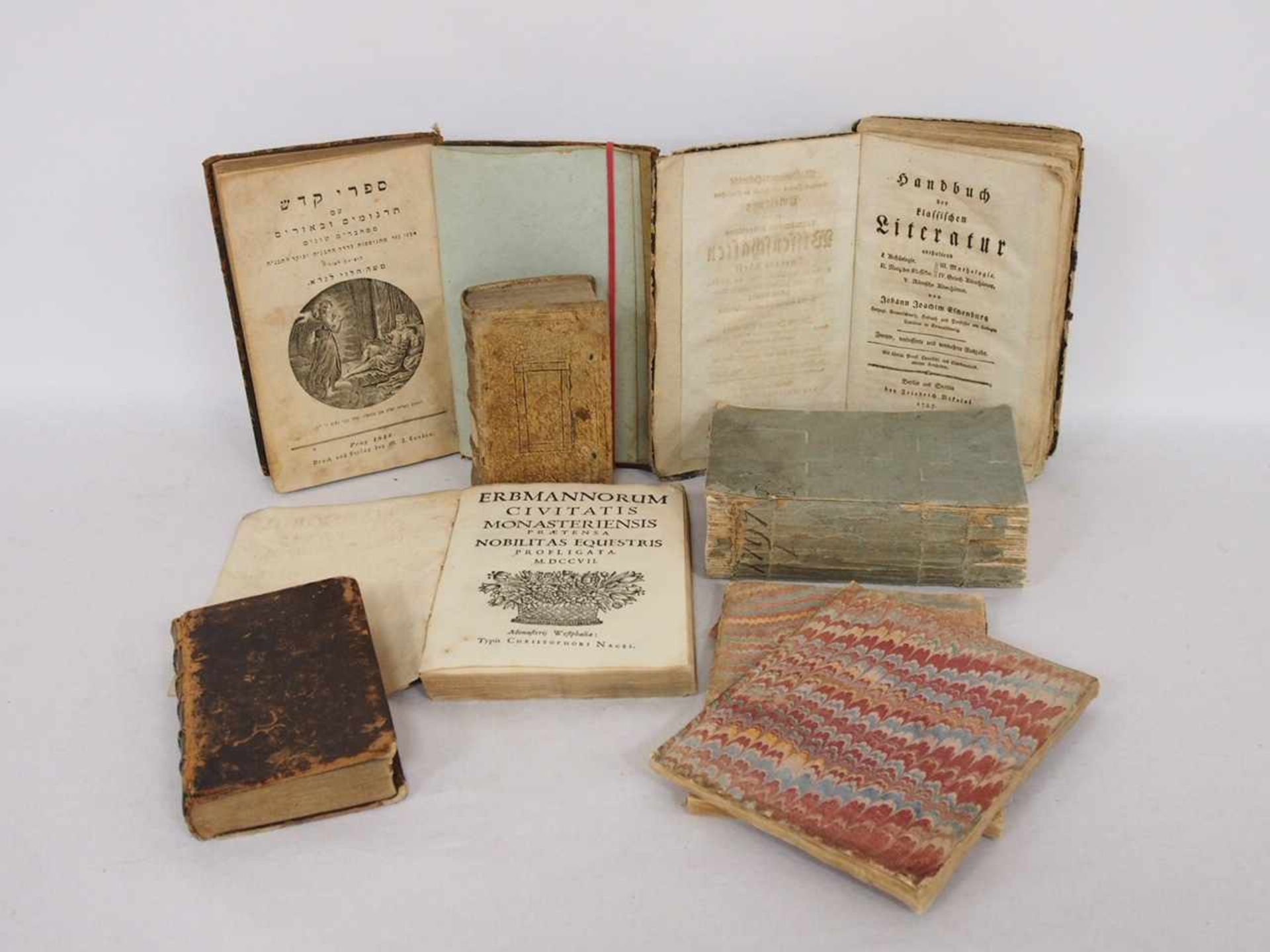 Konvolut alte Bücher 17. / 19. Jahrhundertdarunter: TISSOT, Das curiöse Buch für Menschen, 1784,