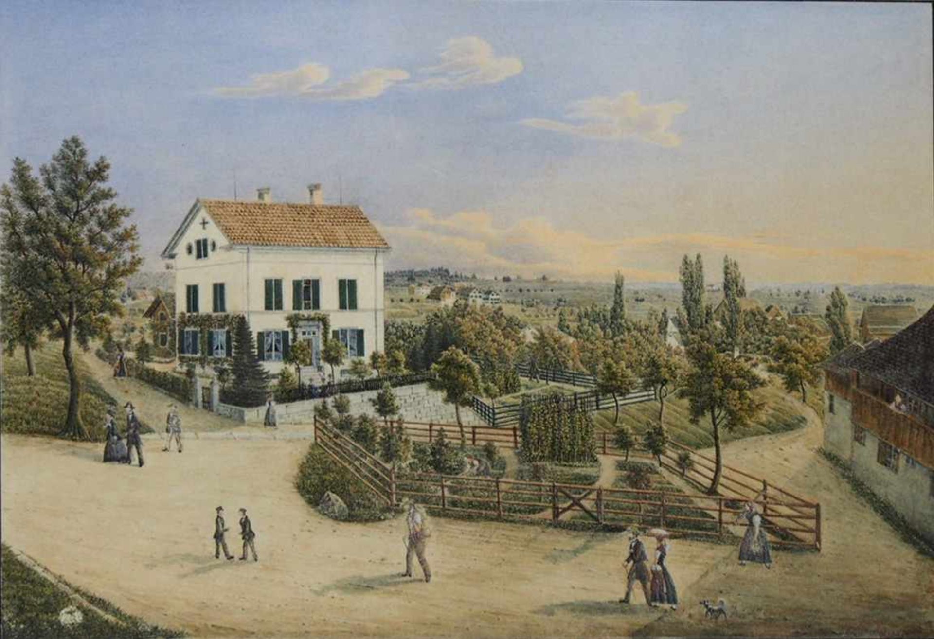 KOLLER, Johann Caspar1807-1887Tessiner LandschaftMischtechnik auf Papier, signiert und datiert