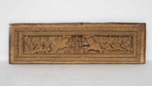 Reliefpaneel "Mythologische Figuren"Holz, geschnitzt, Indien 19. Jahrhundert, 23 x 79 cm- - -25.00 %