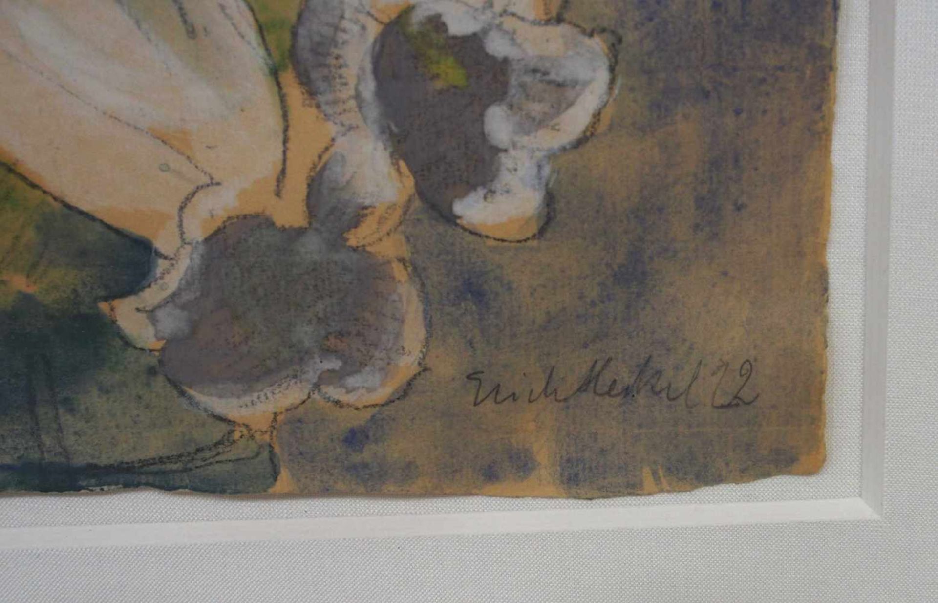 HECKEL, Erich1883-1970GlockenblumenAquarell, Gouache und Kreide auf Papier, signiert und datiert ( - Bild 3 aus 3