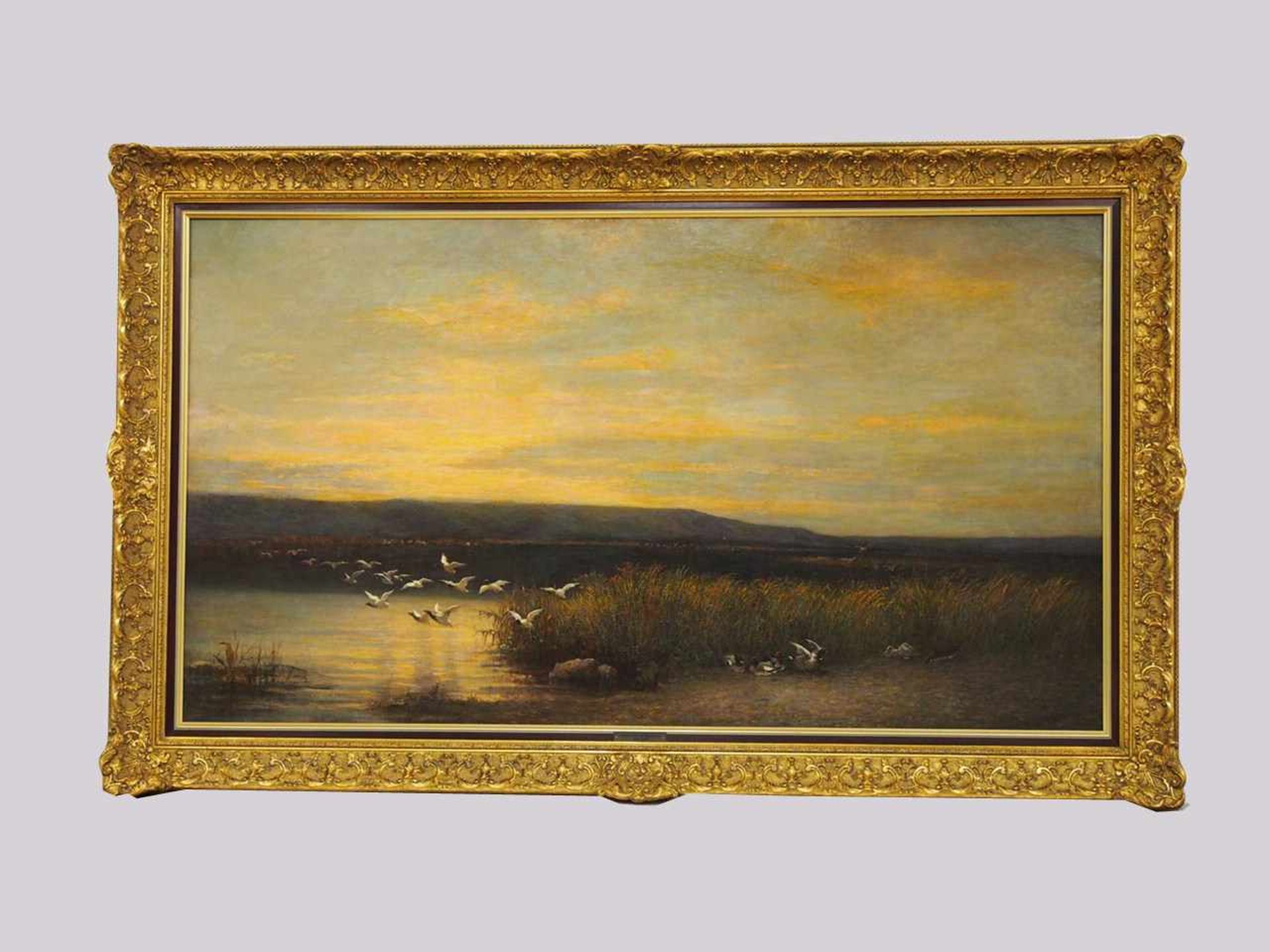 TOURNEMINE, Charles Emile de1812-1872Auffliegende EntenÖl auf Leinwand, signiert unten rechts, 70 - Image 2 of 2