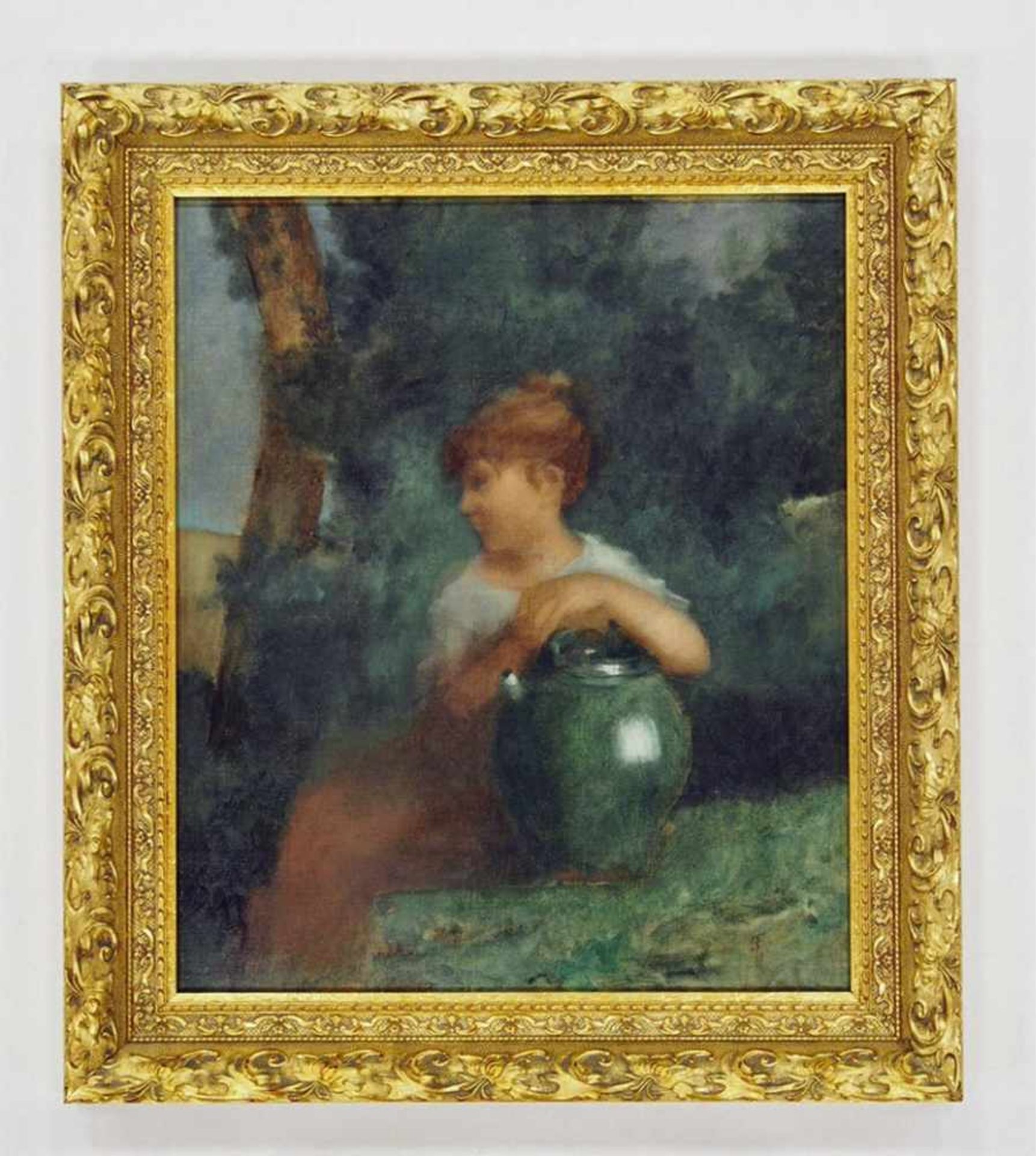 FERRY, Jules Jean1844-?Junge Frau mit WasserkrugÖl auf Leinwand, monogrammiert unten rechts, 53 x 44 - Image 2 of 2
