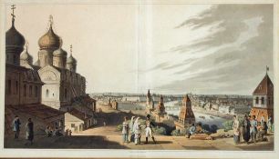 BOWYER, Robert1758-1834MoscowAquatintaradierung, aquarelliert, 1814, 31 x 54 cm, gerahmt unter