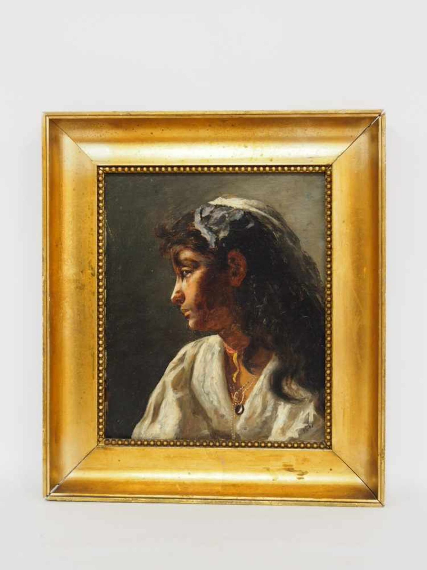 ITALIENISCHER MEISTER19. Jh.Porträt einer jungen NeapolitanerinÖl auf Leinwand, datiert 1837 unten - Image 2 of 2