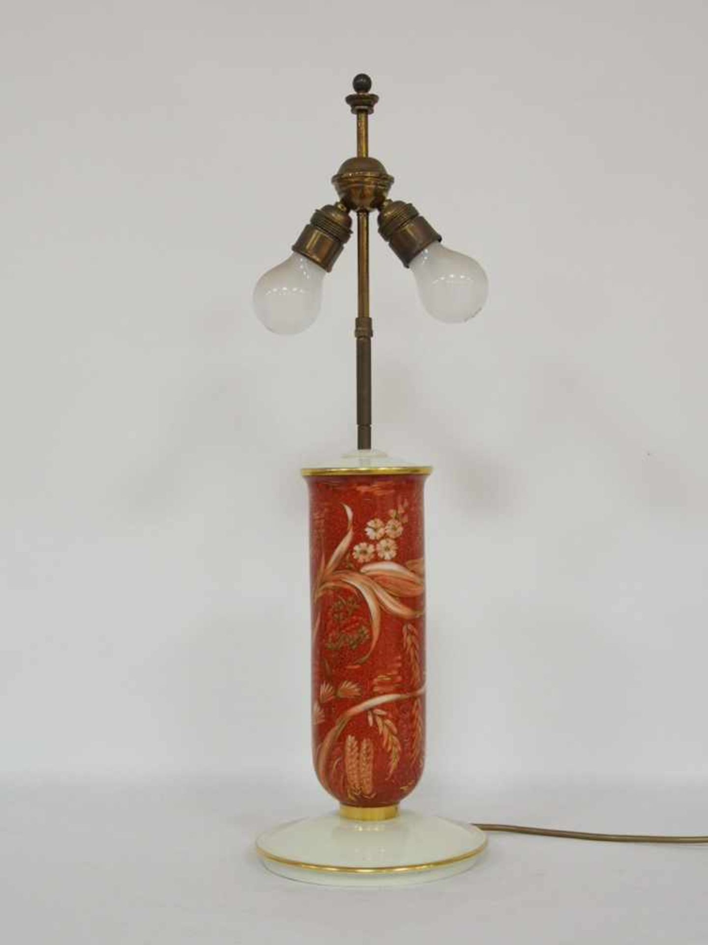 TischlampePorzellan, Rosenthal Kunstabteilung, um 1930, Höhe 67 cm- - -25.00 % buyer's premium on