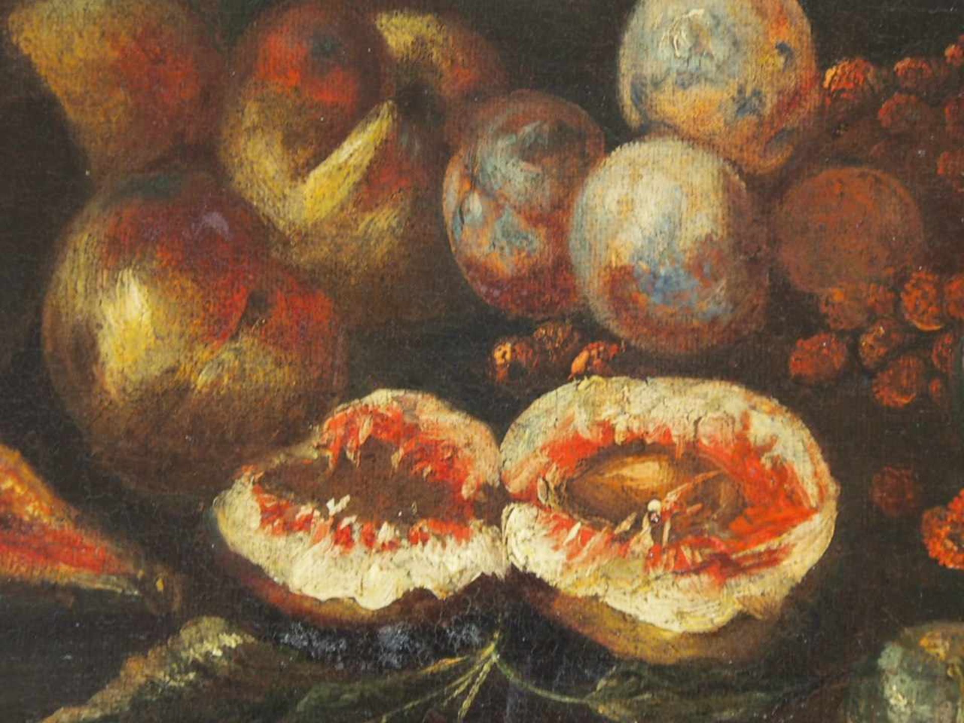 REALFONSO, Tommasoc.1677-1743Früchtestilleben mit Wassermelone, Himbeeren, Feigen und - Bild 3 aus 3