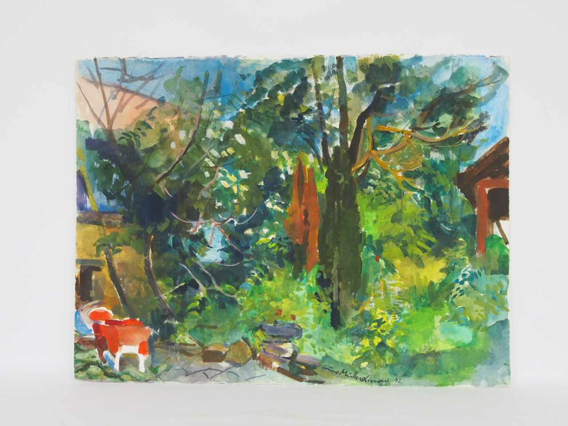 MÜLLER-LINOW, Bruno1909-1997GartenAquarell auf Papier, signiert und datiert (19)92 unten rechts,