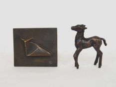 FRANZEN, Werner1928-2014Bronzeplatte mit Rindmonogrammiert und datiert (19)89, 10 x 11,5 cm;