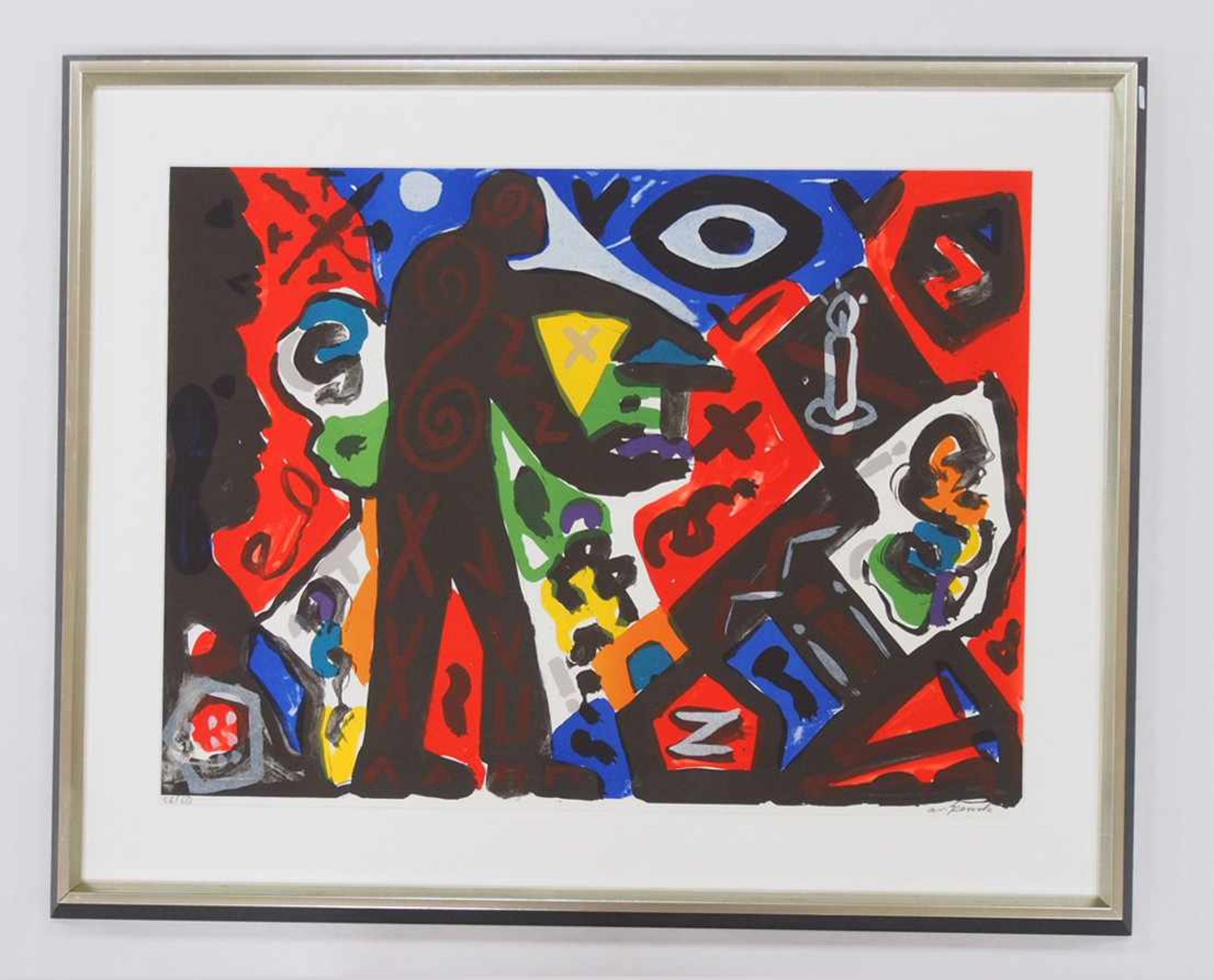 PENCK, A.R.1939-2017SpielerFarblithographie, signiert unten rechts, nummeriert 56/60 unten links, 55 - Bild 2 aus 2