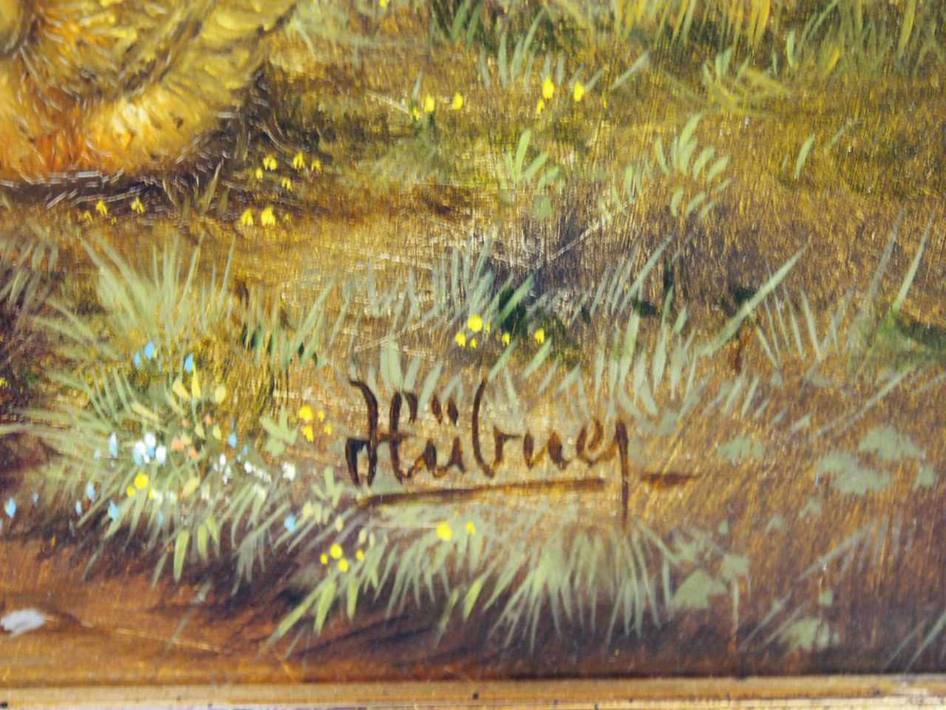 HÜBNER, Rainer*1943Enten am UferÖl auf Holz, signiert unten rechts, 17 x 23 cm, Rahmen- - -25.00 % - Image 3 of 3