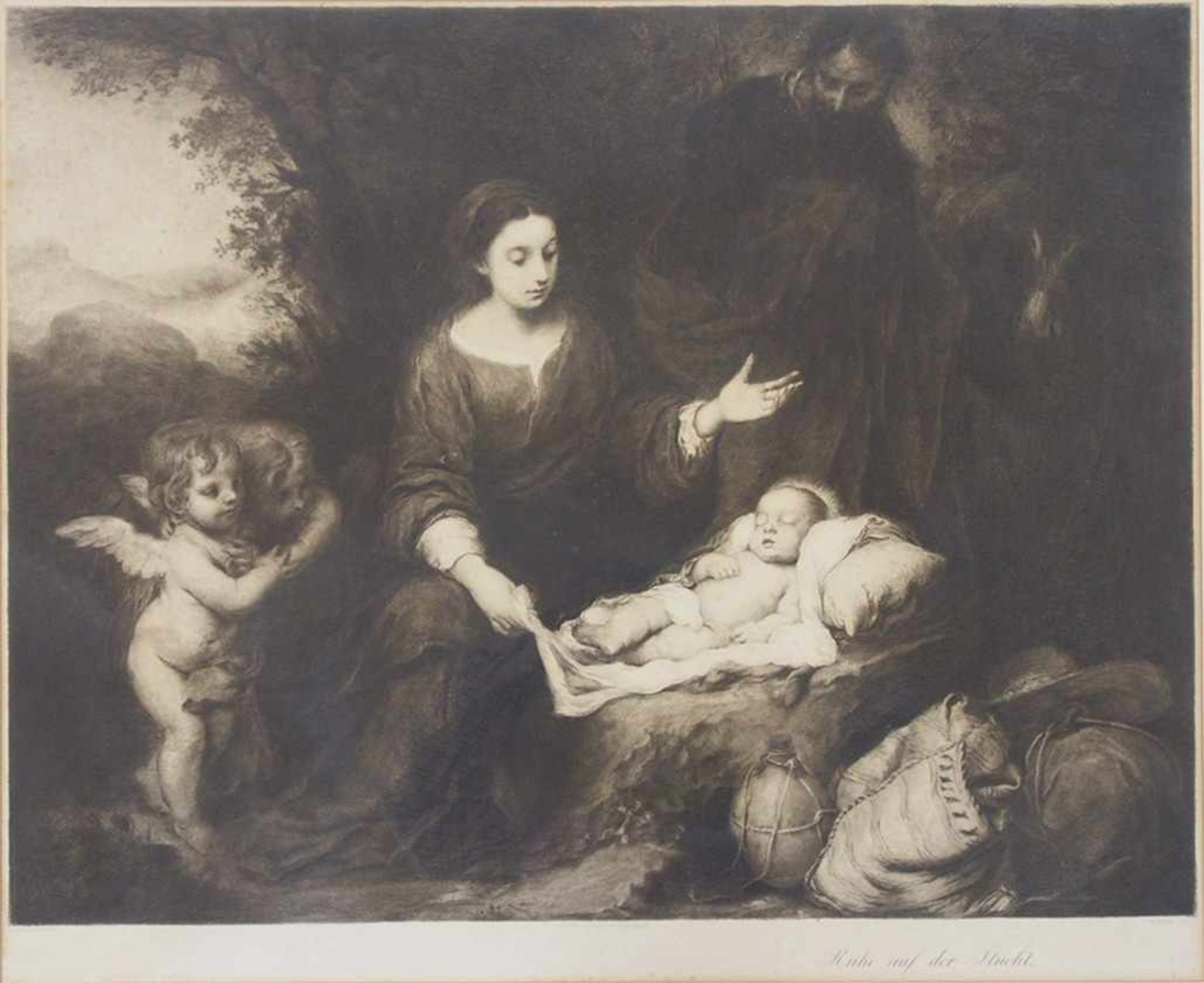 HORTE, Max1865-?Heilige FamilieRadierung, 59 x 73 cm, gerahmt unter Glas und Passepartout (leichte