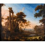Patel, Pierre Antoine1648 Paris - 1707 ebd. Öl/Lw. Antike Architekturlandschaft mit Rundtempel und