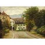 Kiefer, Sev.Um 1900. Öl/Lw. Günterstal mit Blick auf das Torhaus. U.r. sign. 40 x 54 cm. R.
