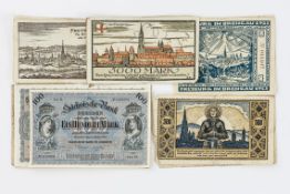 Konvolut ReichsbanknotenUnd Inflationsgeld. Insgesamt ca. 460 St. Unterschiedlichste Werte, Jahre,