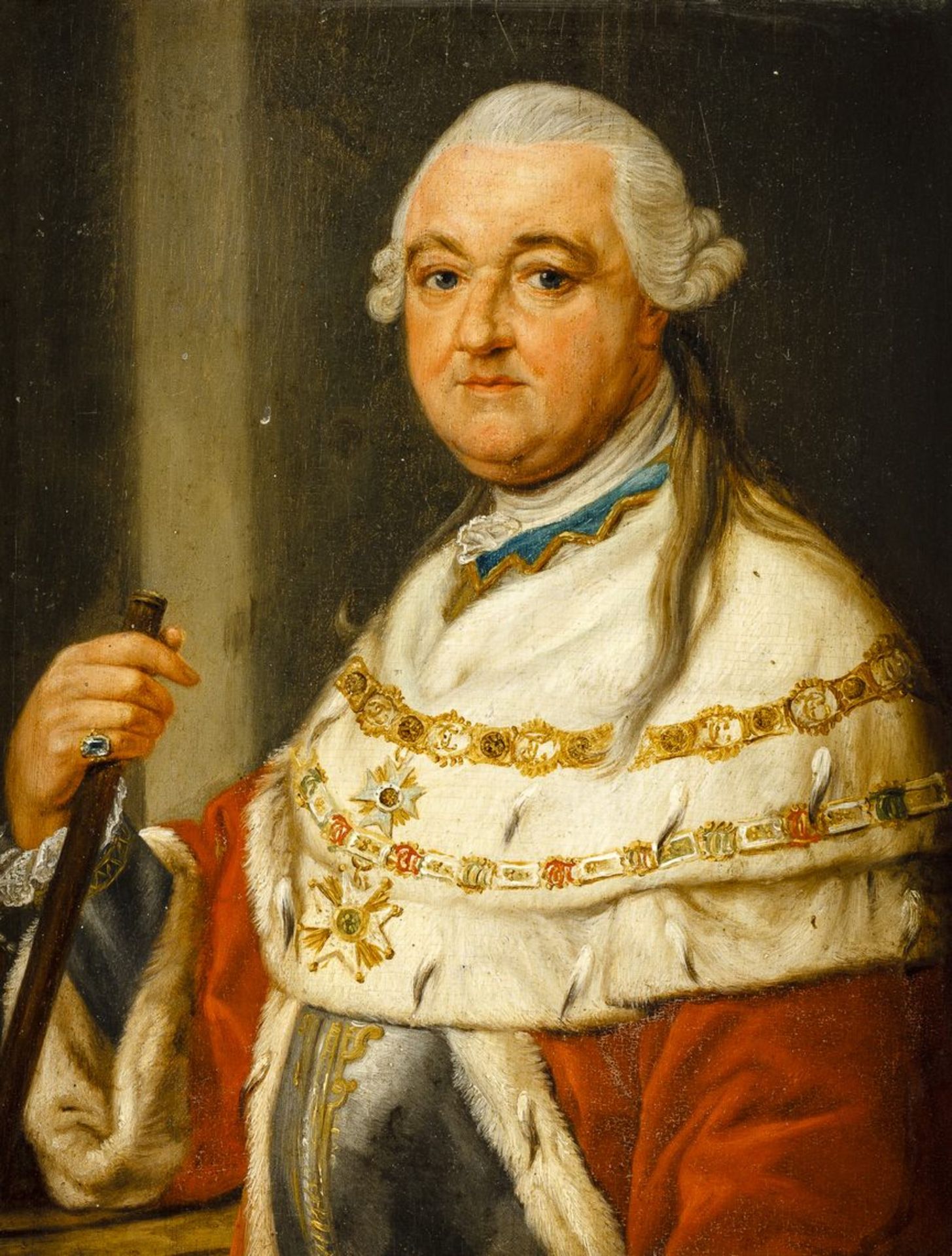 Batoni, Pompeo GirolamoNach. 1708 Lucca - 1787 Rom. Öl/Holz. Bildnis des Kurfürsten Carl Theodor von