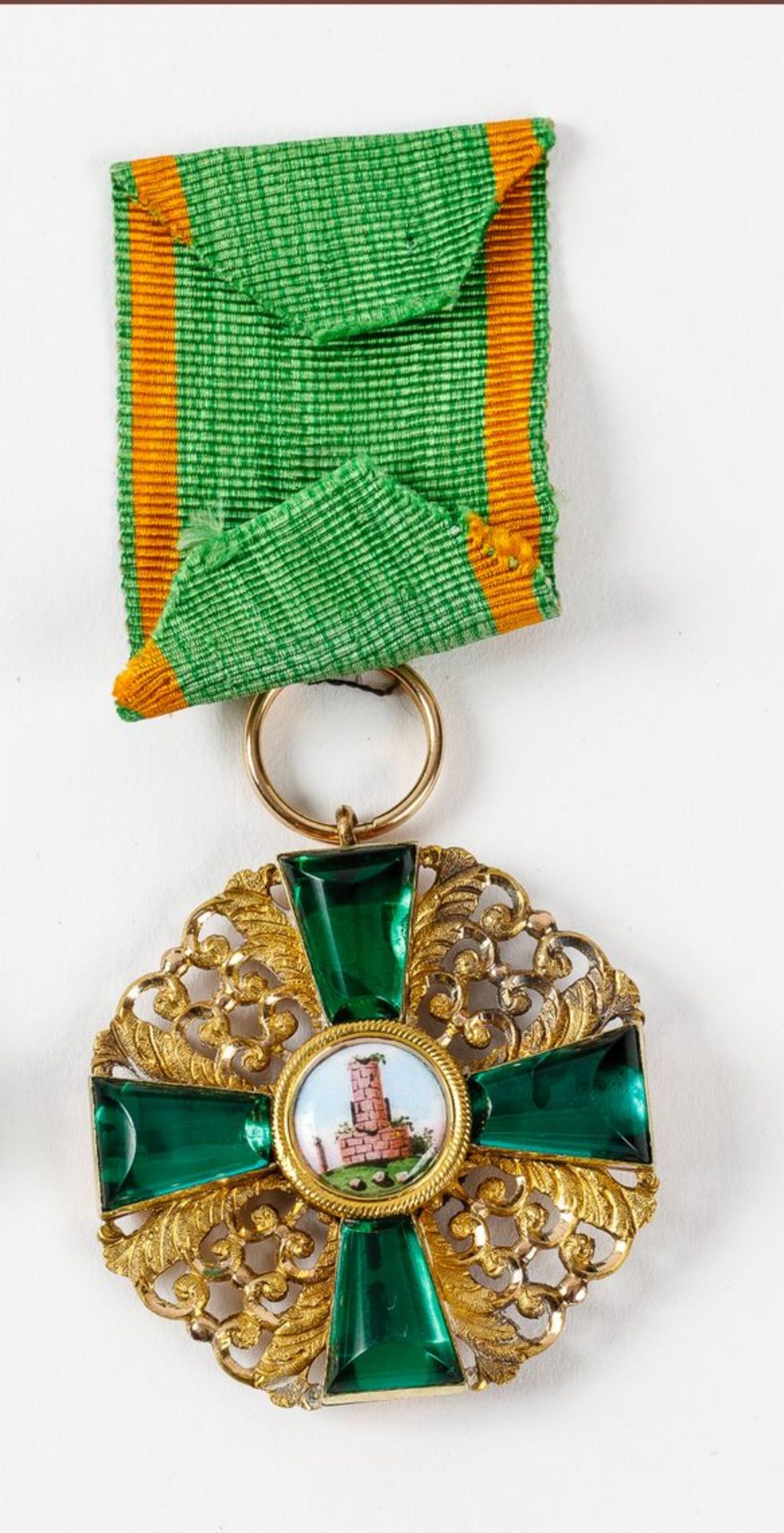 BadenOrden vom Zähringer Löwen Ritterkreuz 1. Klasse, am Bande. Kreuz Silber vergoldet, Kreuzarme