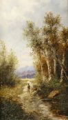 Lux, S.Bayerischer Landschafter, um 1900. Öl/Lw. Sonnige Waldlandschaft. Am Rande eines Birkenwaldes