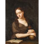 Deutscher Meister17./18. Jh. Öl/Lw. Darstellung der Maria Magdalena mit aufgeschlagener Bibel,