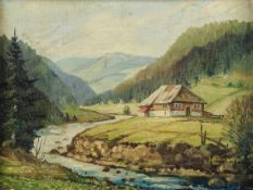 Heilmann, Karl1881 Neustadt/Orla - 1935 Freiburg. Öl/LW., aufgez. auf Malpappe. Weite sommerliche