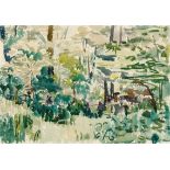 Riester, Rudolf1904 Waldkirch - 1999 Freiburg. Aquarell. Sommerlicher Laubwald. U.r. sign. u. 1958