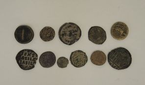 Römisches Reich/ByzanzKonvolut von elf versch. Münzen. Darunter befinden sich: Münze ISXS Basile