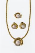 Designer-SchmucksetGG, 585, Halsschmuck mit Schlangenmuster-Kette; Anhänger, Ring (Gr. 61) und