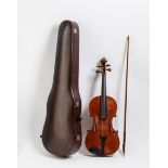 ViolineMit Bogen im Kasten. L. Geige 59 cm.