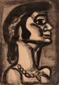 Rouault, Georges1871 Paris - 1958 ebd. Aquatinta. Aus der Serie: "Miserere I". Bild 15. "En bouche