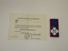 Deutsches Reich 1933-1945Treuedienst-Ehrenzeichen 2. Stufe für 25 Jahre, am blauen Bande, im