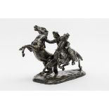 Gornik, Friedrich1877 Prävali/Slowenien - 1943 Wien. Cowboy ein Pferd zähmend. Bronze, braun
