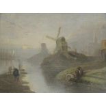 Stannard, Alfred1806 Norwich - 1889 ebd. Öl/Lw. Morning on a river. Die Landschaft bei Norwich mit