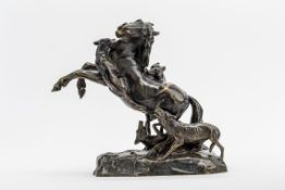 Gornik, Friedrich1877 Prävali/Slowenien - 1943 Wien. Vier Wölfe ein Pferd angreifend. Bronze,