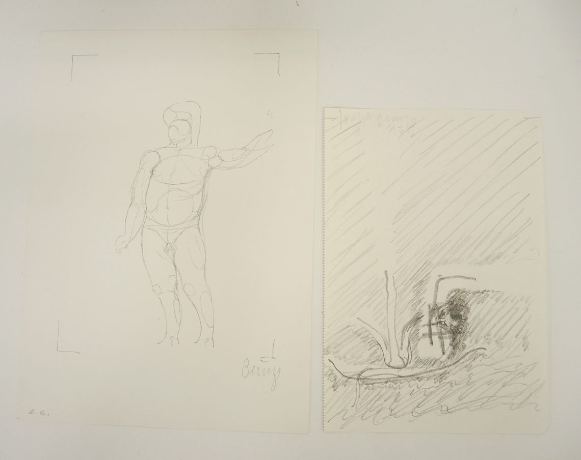 Beuys, Joseph1921 Krefeld - 1986 Düsseldorf. Zwei Granolithogr. Motiv 54 und ein Exemplar aus der