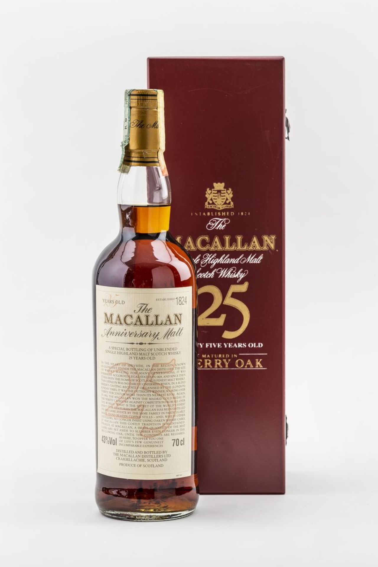 1 Fl. Macallan Scotch Whisky 1975Anniversary Single Highland Malt (im Jahr 2000), 25 years old. (