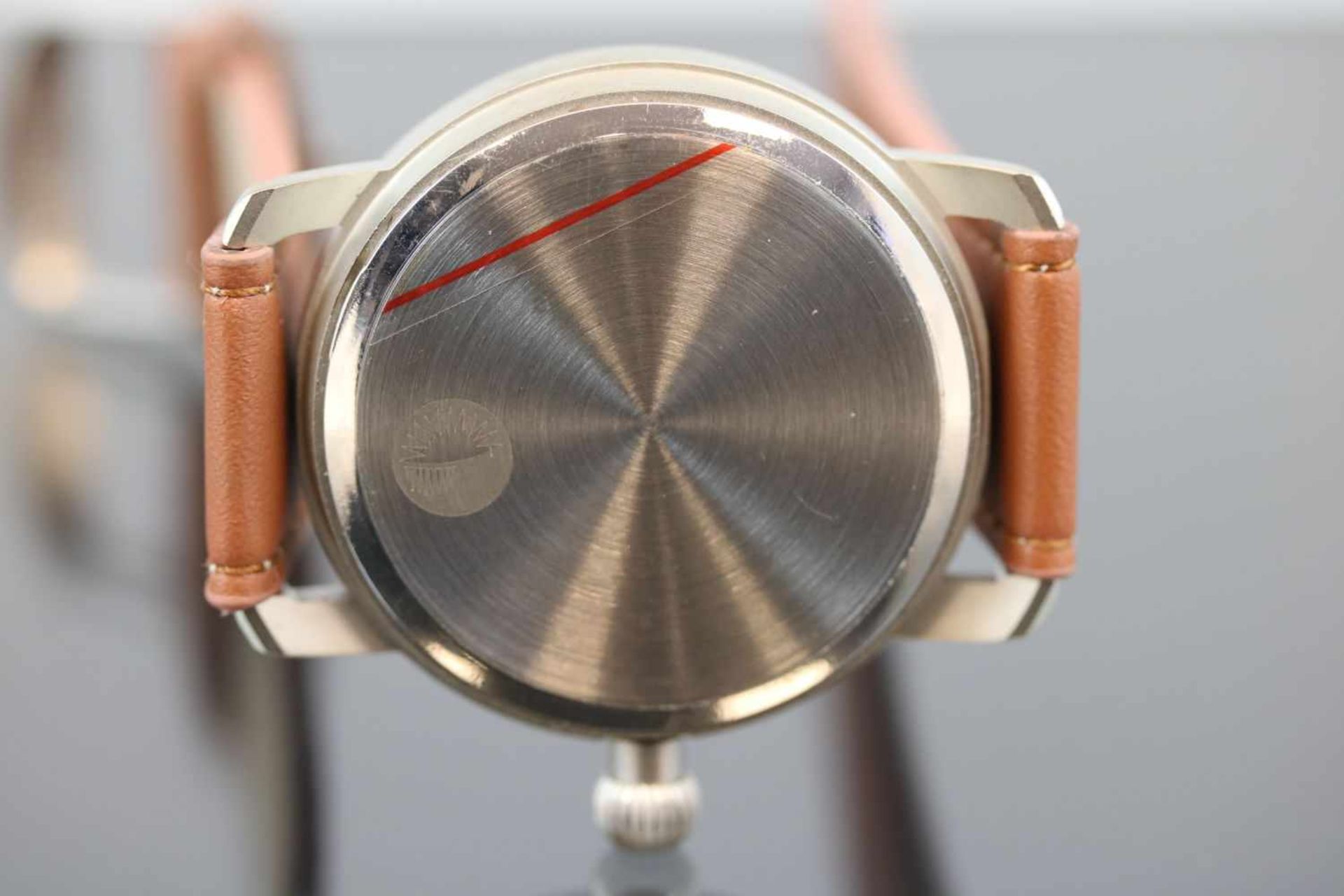 Pilot-UhrWerk: HandaufzugBand: Braunes LederbandFunktion: SekundenanzeigeGehäuse Ø: 4 cm - Image 2 of 3