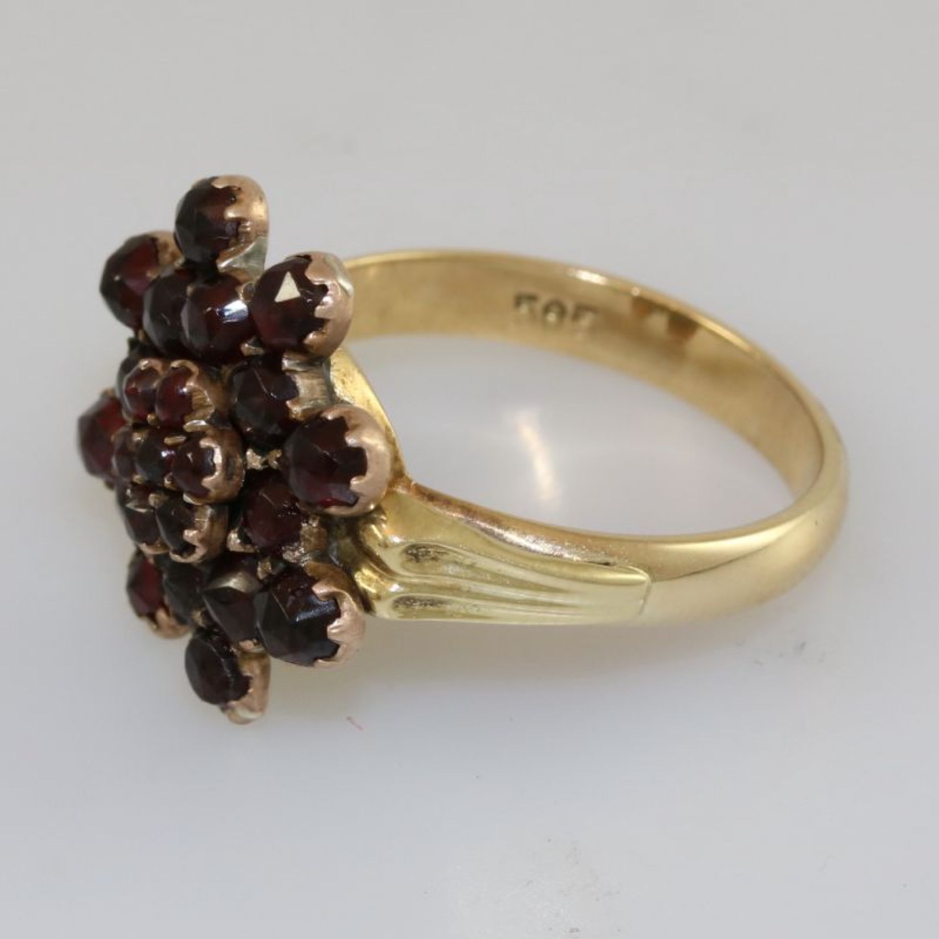 Granat-Ring, 585 Gelbgold5 Gramm Ringgröße: 58 - Image 4 of 5