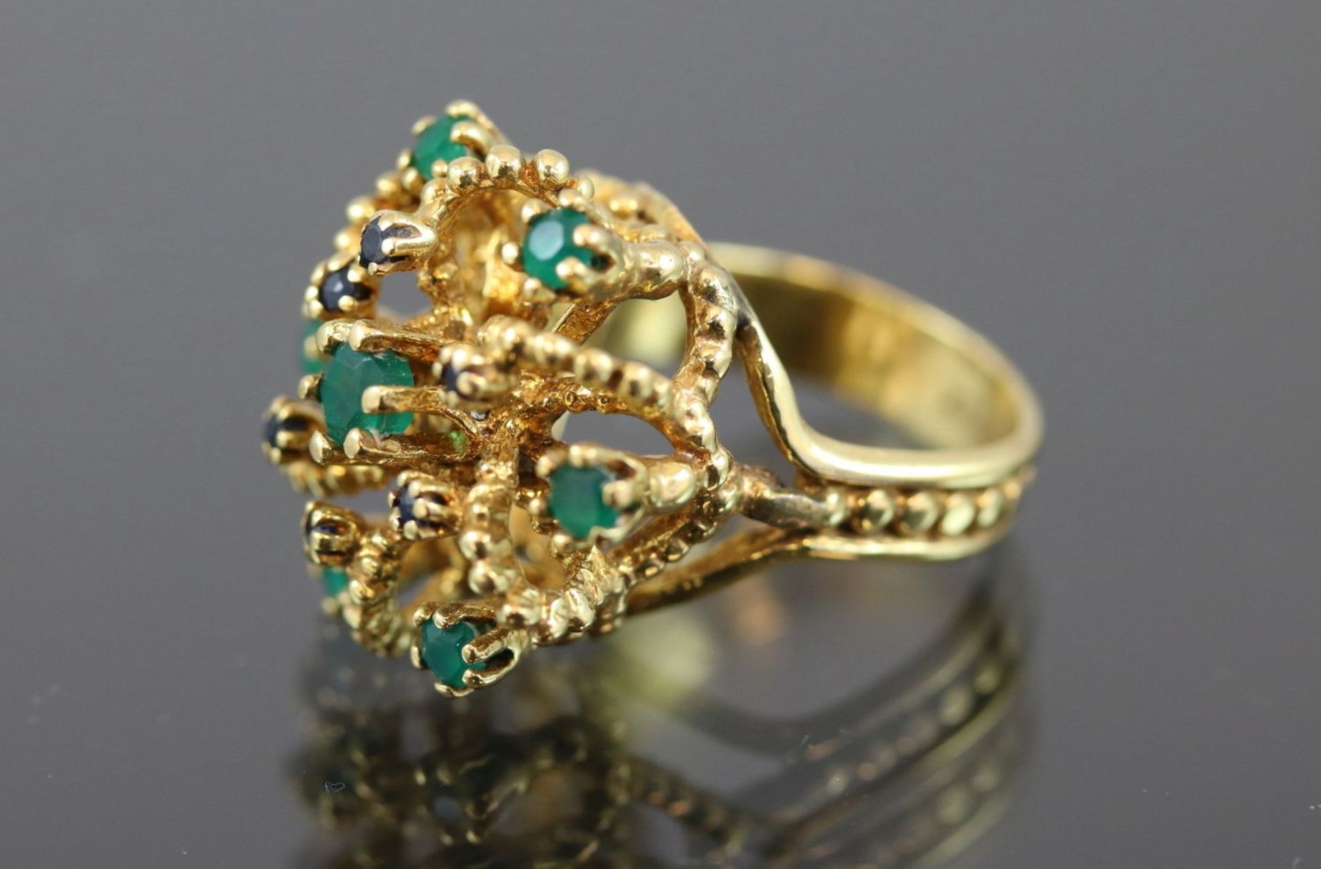 Smaragd-Saphir-Ring, 585 Gold8,2 Gramm Ringgröße: 47 - Bild 3 aus 7