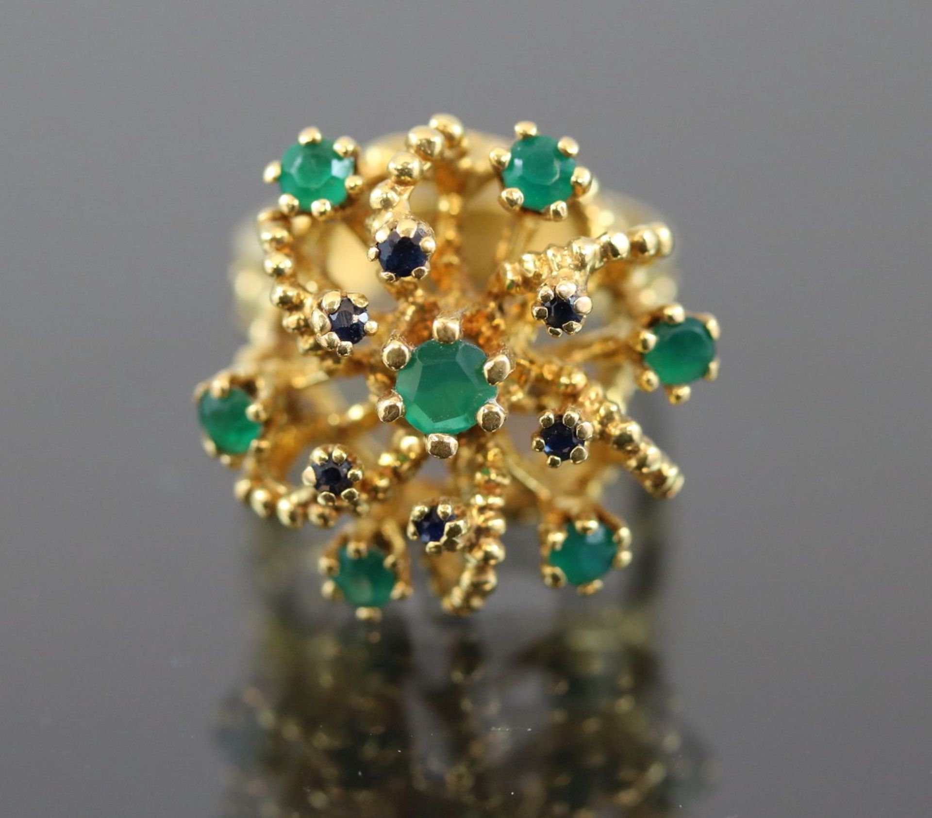 Smaragd-Saphir-Ring, 585 Gold8,2 Gramm Ringgröße: 47