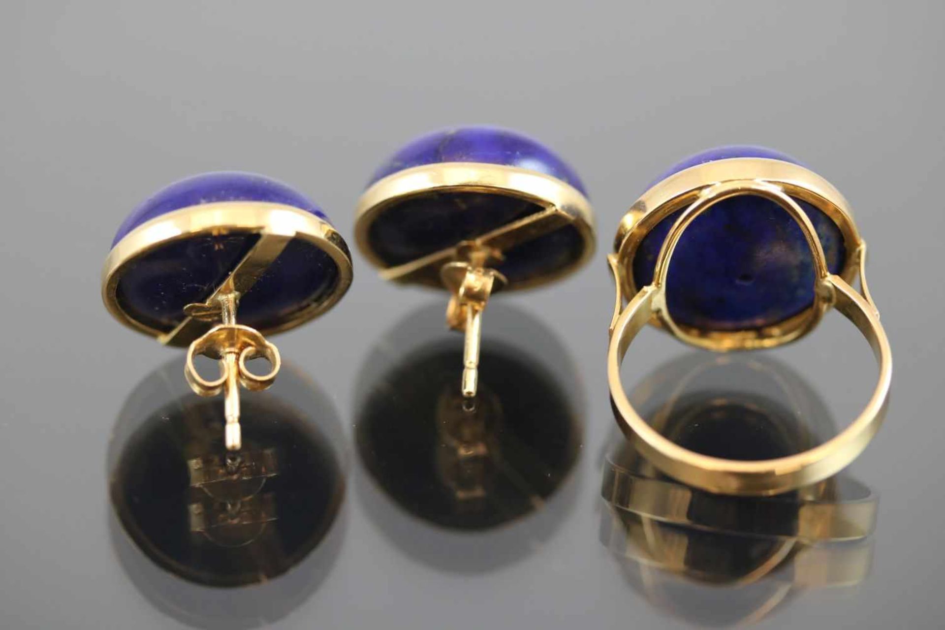 Lapislazuli-Set, 750 Gelbgold22,85 Gramm 3 Lapislazuli, Ringgröße: 62Set bestehend aus Ring und - Bild 3 aus 3