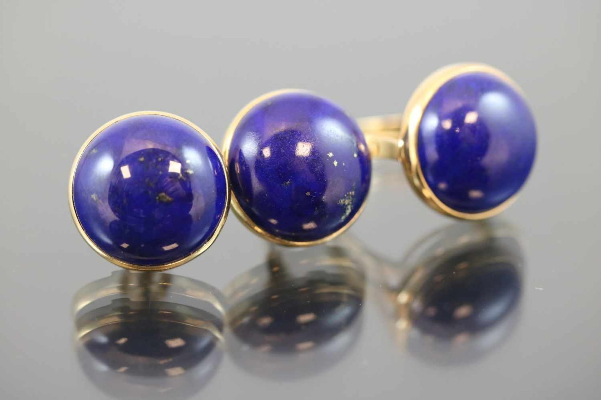 Lapislazuli-Set, 750 Gelbgold22,85 Gramm 3 Lapislazuli, Ringgröße: 62Set bestehend aus Ring und